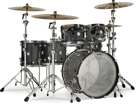 Dw Design Series Acrylic 6 Piece Shell Pack With Snare Drum Smoke