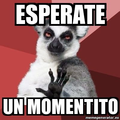 Meme Chill Out Lemur Esperate Un Momentito