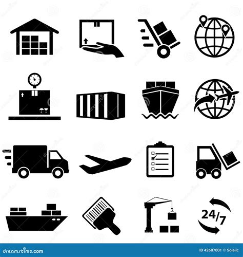 Shipping And Logistics Icons Stock Vector Image 42687001