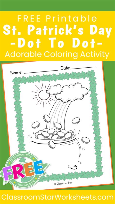 Pot Of Gold Dot To Dot Classroom Star Worksheets