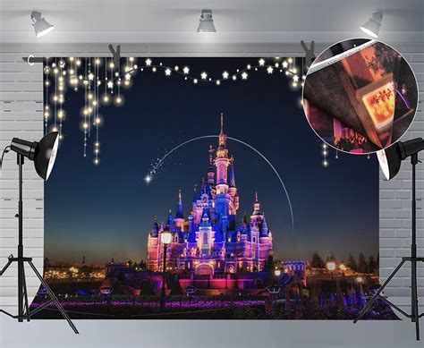 Buy 8x6ft Polyester Disney Castle Backdrop Night View Of Disneyland