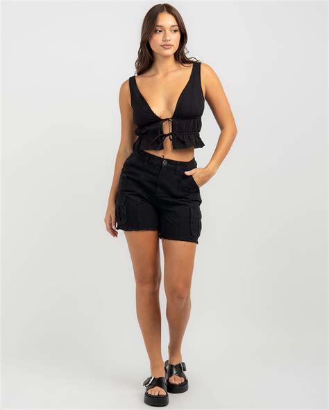 Shop Mooloola Stevie Tie Up Cami Top In Black Fast Shipping And Easy Returns City Beach Australia