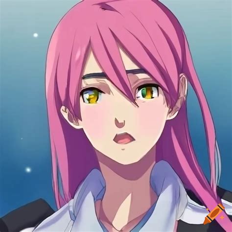 Anime Woman With Long Pink Hair In A Space Suit On Craiyon