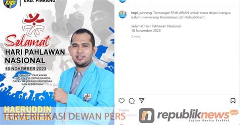 Ucapan Selamat Hari Pahlawan Ketua Knpi Pinrang Haeruddin Teruslah