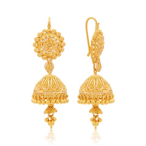 22k Gold Filigree Jhumka Hoop Earrings 1380g Queen Of Hearts Jewelry