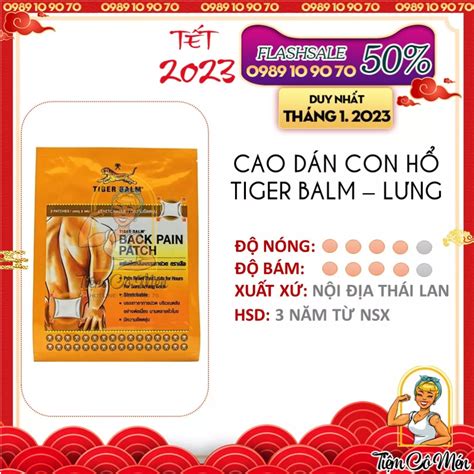 Cao Dán Con Hổ Thái Lan Tiger Balm Medicated Plaster RD Back Pain