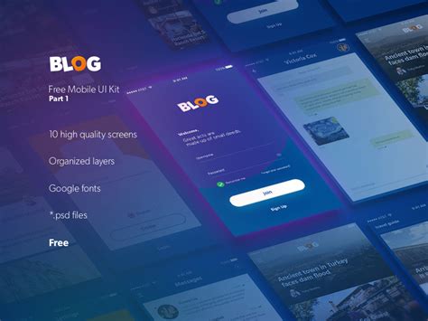 Blog UI Kit Part 1 Free PSD Freebie Supply