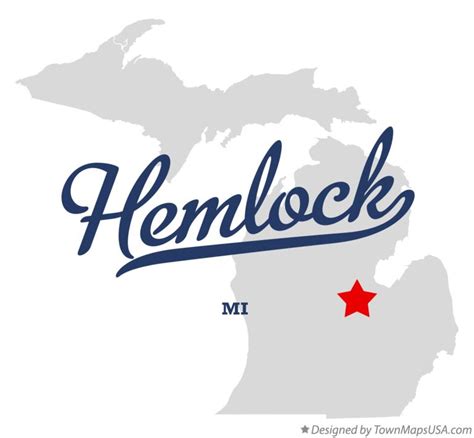 Map of Hemlock, MI, Michigan