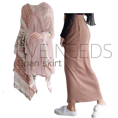 Jual Readystock Span Skirt Knit Premium Eve Needs Rok Span Knit