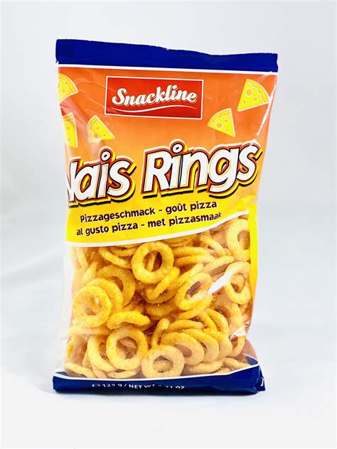 Chrupki Mais Rings Snackline o smaku pizzy 125g Kawy Słodycze Chemia