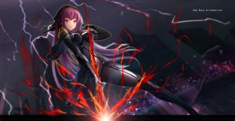 Fategrand Order Bodysuit Anime Purple Hair Fgo Lancer Fategrand