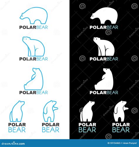 Blue White Polar Bear Logo Vector Design Stock Vector - Illustration of ...