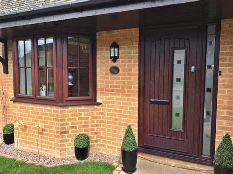 Rosewood Composite Front Entrance Door And Rosewood Upvc Frame A Rated