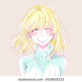 Illustration Cute Smiling Blonde Woman Stock Illustration Shutterstock