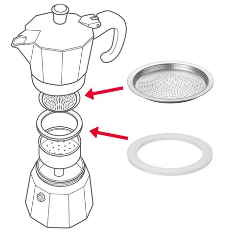 2 Joints d étanchéité en silicone filtre pour moka espresso 3 tasses