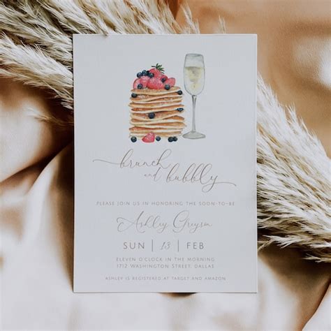 Bridal Shower Invitation Editable Template Brunch And Bubbly Etsy