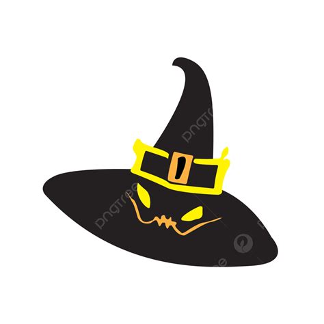 Scary Halloween Witch Hat Vector Halloween Hat Sticker Png And