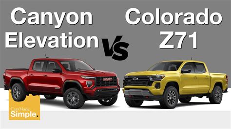 2023 Chevy Colorado Z71 Vs GMC Canyon Elevation Feature Pricing