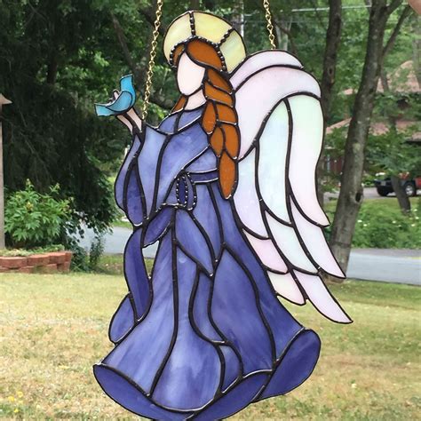 Pin By Carrie Deutsch On My Stained Glass Stained Glass Angel Stained Glass Diy Stained