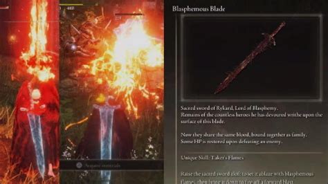 Elden Ring Blasphemous Blade Boss Weapon Location And Move Set