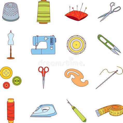 Equipo De Herramientas De Costura Iconos Del Vector Ilustraci N Del