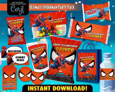 Spiderman Party Printable