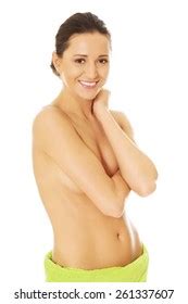 Happy Smiling Nude Woman Wrapped Towel Stock Photo 274834376 Shutterstock