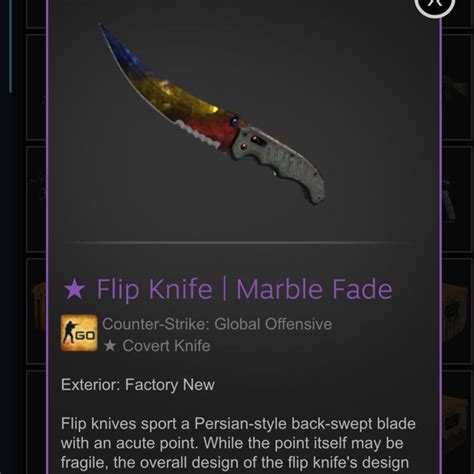 Wts Flip Knife Marble Fade Fn Video Gaming Gaming Accessories Cases And Covers On Carousell