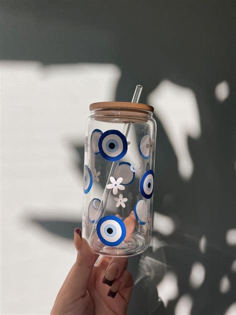 Evil Eye Glass Cup Evil Eye Gifts Mal De Ojo Cup Protect Etsy