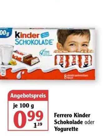 Ferrero Kinder Schokolade Oder Yogurette Angebot Bei Globus Prospekte De