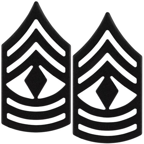 Us Army First Sergeant Subdued Black Metal Rank Pair