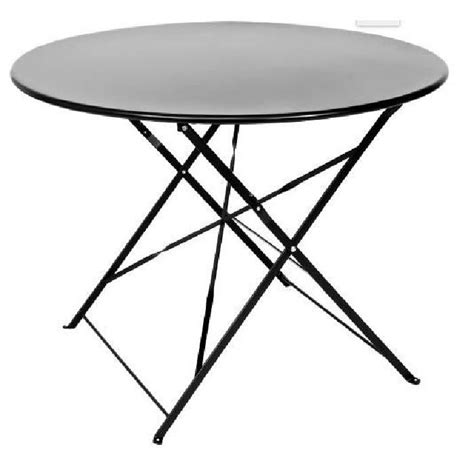 Table De Jardin Ronde D Cm Pliante Noir Mat Achat Vente Table De