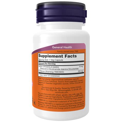 NADH 10 Mg NOW Foods Apollo Suplementos