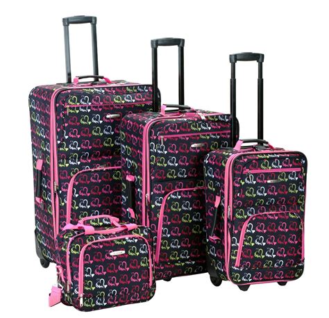 Rockland Fox Luggage Heart 4 Pc Luggage Set