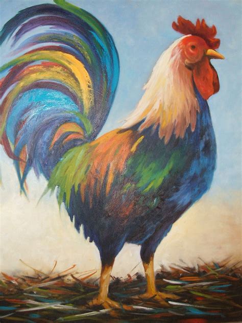 Rooster Painting Rooster Art Chicken Painting