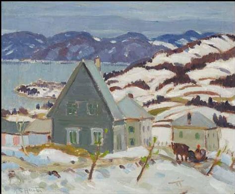 Randolph Stanley Hewton 1888 1960 Winter Quebec Village Snow Art