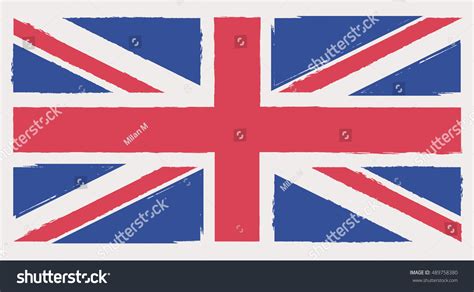 Grunge British Flagvector Template Stock Vector Royalty Free 489758380