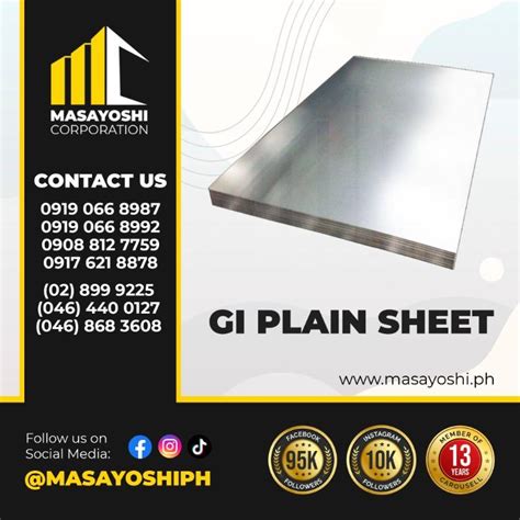 GI Plain Sheet 4x8 Standard | Galvanized Iron | Metals | Sheets | Plain ...