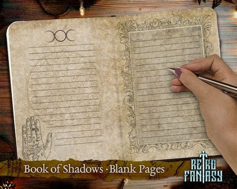 Book of Shadows Blank Pages Magic Wicca Journal Pages - Etsy