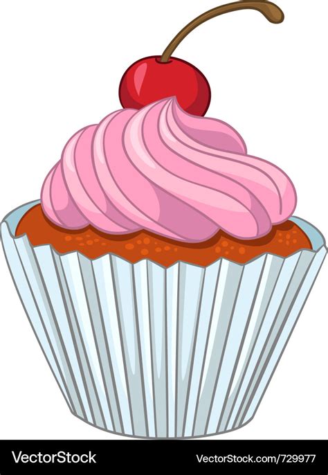 Cartoon Food Sweet Cupcake Royalty Free Vector Image