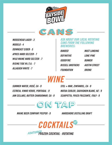 Bayside Bowl — Rooftop Menu