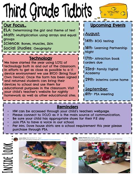 Monthly Newsletter Mrs Miller S 3rd Grade