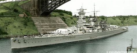 German Heavy Cruiser Admiral Scheer On The Canal In Kiel Germany Date