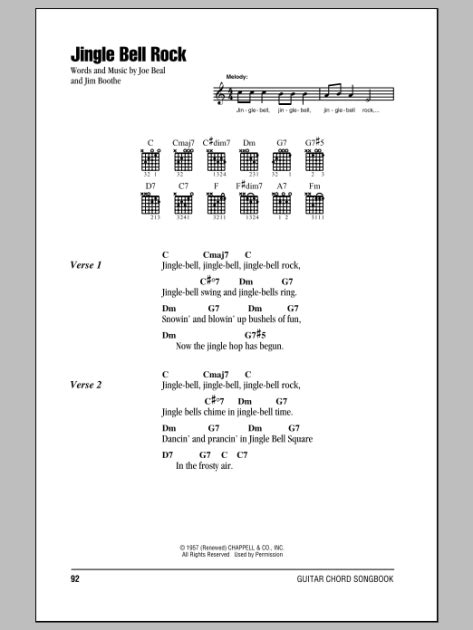 Jingle Bell Rock Guitar Chords Lyrics Zzounds