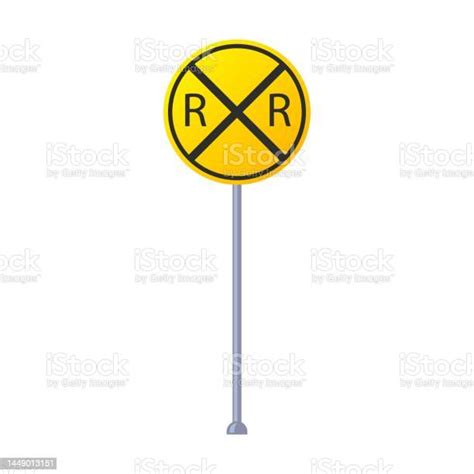 Track Sign For Train Or Tram Vector Illustration Of Railroad