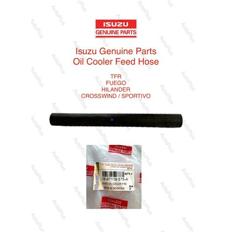 Isuzu Genuine Parts Oil Cooler Feed Hose TFR Fuego Hilander Crosswind