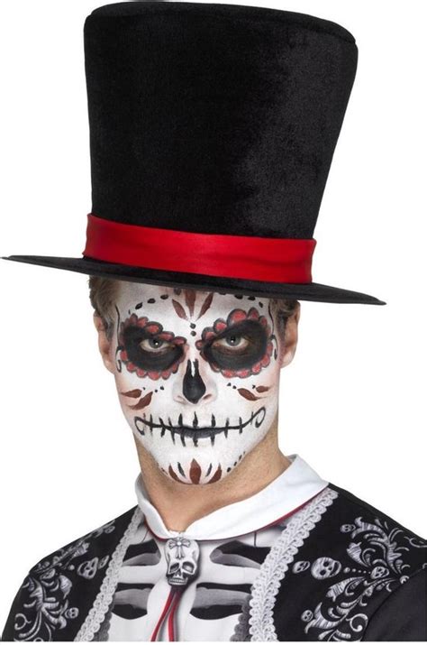 SMIFFYS Chapeau Haut De Forme Velvety Dia De Los Muertos Adulte