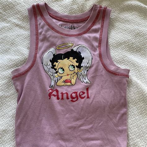 Betty Boop Tank Top Small Stain Around Color Shown Depop