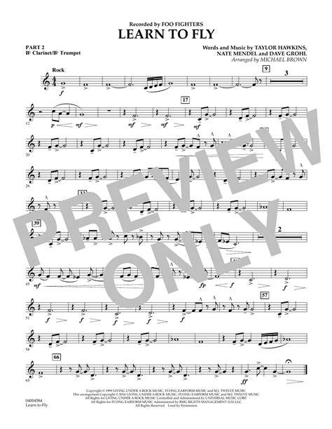 Learn To Fly Pt Bb Clarinet Bb Trumpet By Michael Brown Sheet