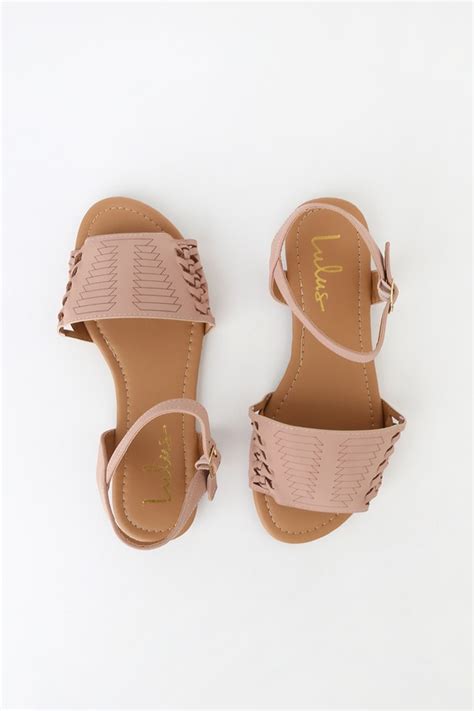 Cute Blush Nubuck Flat Sandals Huarache Ankle Strap Sandal Lulus